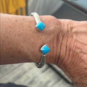 John Hardy Blue and Silver Cuff Bracelet